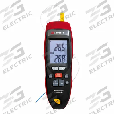 TRIPLETT Thermometer: -418°F (Type K) to 2,501°F (Type K) - Thermocouple Meters without Data Output