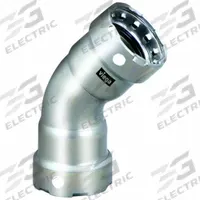 VIEGA MEGAPRESS Crimp Elbow Fitting: 1 in Pipe x 1 in Pipe Size, Press-fit x Press-fit, FKM (MPN 91765). Key specifications — Brand: VIEGA MEGAPRESS.