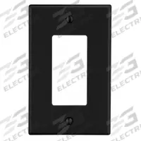 HUBBELL Wall Plate: Decorator-Rocker, 1 Gang, Black, Std Size (MPN P26BK). Key specifications — Brand: HUBBELL; Material: Polycarbonate.