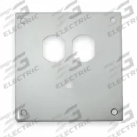 HUBBELL WIRING DEVICE-KELLEMS Duplex Receptacle/Telephone Wall Plate: White, 2 Gang, 1 Port, Steel (MPN SWP812). Key specifications — Brand: HUBBELL WIRING DEVICE-KELLEMS; Material: Steel; Color: White; Compatible Connector Type: F-Type; Outlet Orientation: Vertical; Module Style: Flat.