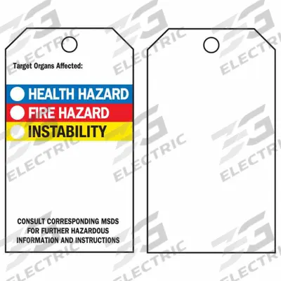 BRADY Tag: Polyester, Rectangle, 5 3/4 in Ht, 3 in Wd, 0.01 in Thick, (25) Nylon Ties - Safety