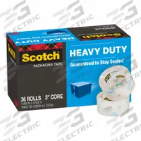SCOTCH Shipping Packaging Tape, PK 6: 3.1 mil Tape Thick, 1 7/8 in x 54 5/8 yd, 48 mm x 50 m, 6 PK (MPN 3850-CS36). Key specifications — Brand: SCOTCH; Tape Color: Clear; Tape Series: 3850.
