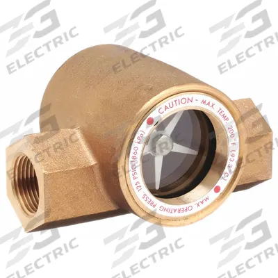 Dwyer Window Sight Flow Indicator with Impeller: Rotor, Bronze, 3/4 in FNPT - Flow Sights with Indicator