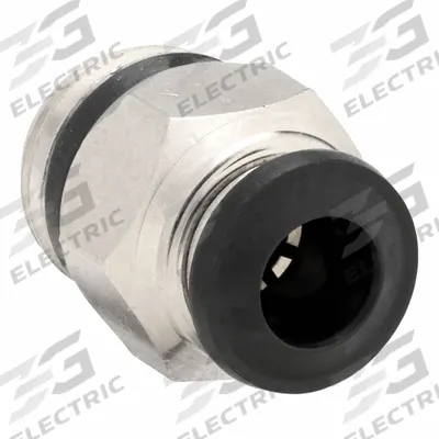 AIGNEP USA Push-Fit Adapter Fitting: 8 mm OD x 1/8 in Pipe Size, Brass, 31/32 in Overall Lg - Nickel-Plated Brass Tube Fittings