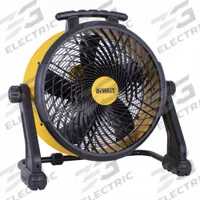 DEWALT Circulating Fan: 18 in Blade Dia, 100/240V AC, Mobile, 1/5 hp, Direct Drive, Steel (MPN DXF1850B). Key specifications — Mobility: Mobile; Standards: CFD Compliant; Voltage: 100/240V AC; Brand: DEWALT.