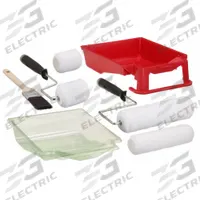 SHUR-LINE Paint Roller Kit: Cage Roller Frame, 3 in_9 in Roller Lg, 3/8 in Nap Size, Knit Fabric (MPN 2007030). Key specifications — Brand: SHUR-LINE; Cover Material: Knit Fabric; Paint Type: Stains; Surface Material: Wood; Surface Type: Semi-Smooth; Roller Frame Style: Cage.