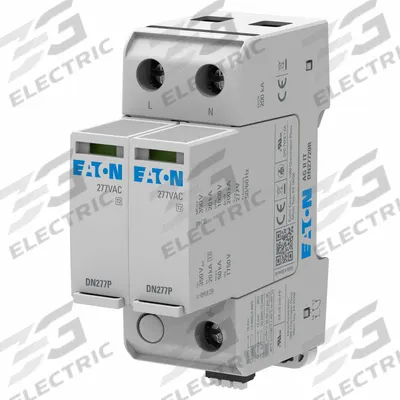 EATON Surge Protection Device: Two Phase, 277V AC, 2 Poles, 2 + Ground Wires - DIN Rail Internal-Mount SPDs