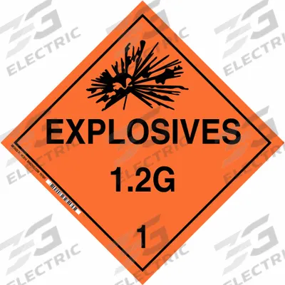 BRADY Container Placard: Explosives 1.2 G 1, 10 3/4 in x 10 3/4 in, 10 3/4 in Label Ht - Class 1: Explosives