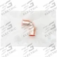 STREAMLINE Sweat Fitting Elbow: 1 in CTS x 1 in CTS, Cup x FTG, No Center Stop, Wrot Copper (MPN W 02344CB)