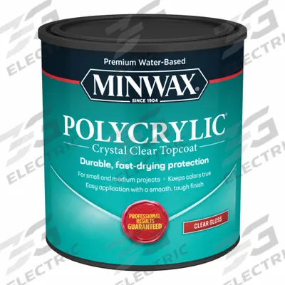 MINWAX Finish: Varnish, Interior, Water, 32 fl oz Container Size, Wood, Gloss - Wood Sealers & Finishes
