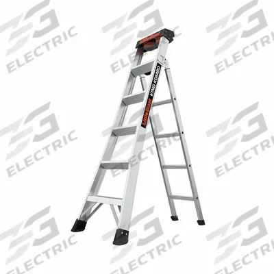LITTLE GIANT Combination Ladder: 3 Configurations, Aluminum, 300 lb Load Capacity - Leaning & Extending Multifunction Ladders
