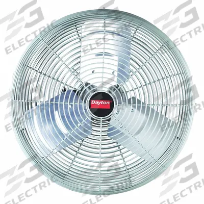 Dayton Mounted Fan: 20 in Blade Dia, 115V AC, 1/4 hp Motor HP - Misting Industrial Wall-Mount Fans