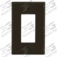 HUBBELL Wall Plate: Decorator-Rocker, 1 Gang, Brown, Midsize Size (MPN PJ26). Key specifications — Brand: HUBBELL; Material: Polycarbonate.