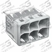 WAGO Push-In Wire Connector: 2773 Series, 6 Port, 20 AWG – 12 AWG Solid Wire Size Range, 32 A, 600 V (MPN 2773-406/VE00-0500). Key specifications — Series: 2773; Manufacturer Part Number: 2773-406/VE00-0500; Brand: WAGO.