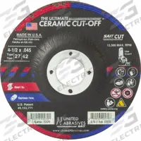 SAIT Abrasive Grinding Wheel: Type 27, 4 1/2" x 0.045" x 7/8", Ceramic, 60 Grit (MPN 22470). Key specifications — Series: The Ultimate Ceramic; Brand: UNITED ABRASIVES-SAIT.