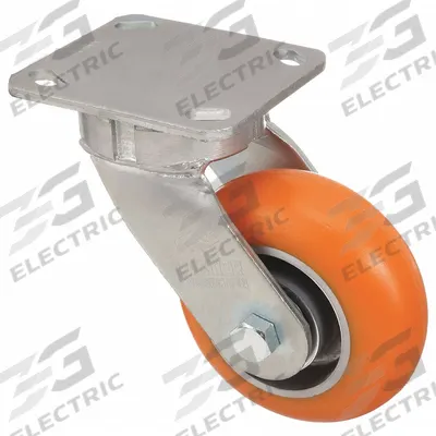 APPROVED VENDOR Plate Caster: Debris-Resistant/Quiet-Roll, Swivel, Polyurethane - Extended-Lead Kingpinless Plate Casters