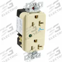 HUBBELL Receptacle: Duplex, 5-20, Ivory, 125V AC, 20 A, 2 Pole / 3 Wire (MPN HBL5362ISA)