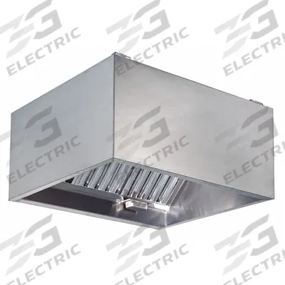 Dayton Commercial Kitchen Exhaust Hood: Grease, 48 in, Canopy Type I, 2 Light Fixtures - Type 1 Commercial Kitchen Hoods for Grease Producing Equipment