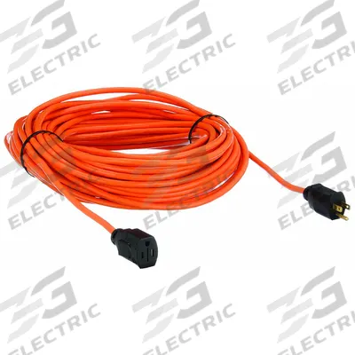 APPROVED VENDOR Extension Cord: Outdoor Use, 100 ft Lg, Outlet, 5-15P, 16/3, SJTW, Orange - Outdoor Extension Cords with Single Outlet