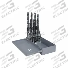 CHICAGO-LATROBE Taper Length Drill Bit Set: 15 Pc, 1/16" to 1/2", 118° Point, Black Oxide HSS (MPN 69884)