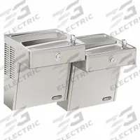 ELKAY Bi-Level Drinking Fountain: On-Wall, 27 1/8 in Ht, 18 5/8 in Dp, 36 5/16 in Overall Wd, Gray (MPN VRCTL8SC). Key specifications — attr1323452: Gray; attr1323485: ELKAY; attr1323424: Vandal Resistant; attr1323425: Stainless Steel; attr1323462: Refrigerated.