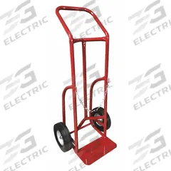 DAYTON Cylinder Hand Truck: 500 lb, Single, 1 Cylinder, 14 in W x 8 in D Nose Plate (MPN 4ZJ12). Key specifications — Brand: DAYTON; Color: Red; Securing Mechanism: Chain.