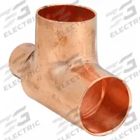 NIBCO Sweat Fitting Tee: 1 1/2 in CTS x 3/4 in CTS x 1 1/2 in CTS, Cup x Cup x Cup, Wrot Copper (MPN 611RR 11/2x3/4x11/2)