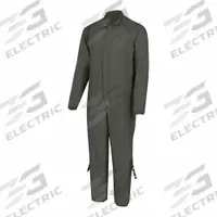 OBERON Flame-Resistant Coverall: 8 cal/sq cm ATPV, Unisex, 4XL, Regular, 68 in Max. Chest Size (MPN CR-CVL-4XL). Key specifications — Entry Closure Type: Zipper; Brand: OBERON; Coverall Collar Style: Lay-Flat; Color: Green.