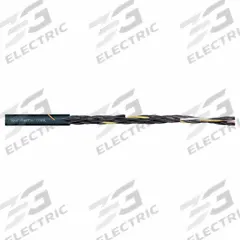 CHAINFLEX Control Cable: 14 AWG, 25 Conductors, Order by the Foot, TPR Jacket, 1,000 V (MPN CF9-UL-25-25). Key specifications — Conductor Material: Copper; Conductor Configuration: Single; Minimum Bend Radius Factor - Fixed: 3 x OD; Minimum Bend Radius Factor - Flexible: 4 x OD; Includes Ground: Yes; Minimum Bend Radius Factor - E-Chain: 5 x OD; Resistance Properties: Coolant Resistant; Standards: IPA 14644-1.