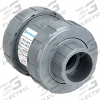 HAYWARD Check Valve: Ball, Inline Valve Body, PVC, 1 1/4 in Pipe Size, True Union Socket/NPT, Std (MPN TC10125STE). Key specifications — Ball Material: PVC; Brand: HAYWARD.