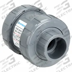 HAYWARD Check Valve: Ball, Inline Valve Body, PVC, 1 1/4 in Pipe Size, True Union Socket/NPT, Std (MPN TC10125STE). Key specifications — Ball Material: PVC; Brand: HAYWARD.