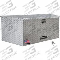 BUYERS PRODUCTS Trailer Tongue: Aluminum, Silver, 17 in Overall Dp, 18 11/32 in Overall Ht, Keyed (MPN 1701385). Key specifications — Color: Silver; Brand: BUYERS PRODUCTS; Latch Type: Paddle Handle; Lock Type: Keyed.