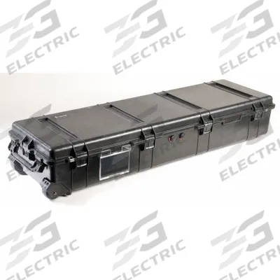 PELICAN Protective Case: 15 5/8 in x 54 5/8 in x 8 5/8 in, No Foam, Black, 4 Wheels - Standard Long Cases
