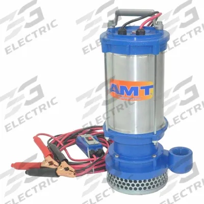 AMT PUMPS Submersible Sump Pump: 1/3 hp, 1/3 in Max. Dia. Solids, Intermittent Duty - Submersible Battery-Operated Dewatering Pumps