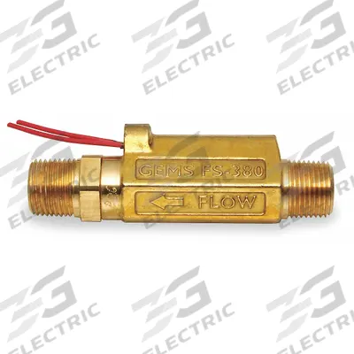GEMS SENSORS Liquid Flow Switch: Piston, Brass, 3/8 in NPT, 3/8 in Connection Size, NPT - High-Pressure-Rated Compact Flow Switches