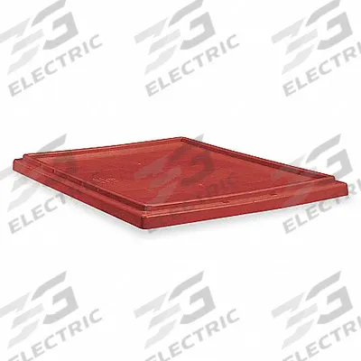 AKRO-MILS Lid: 19 1/2 in x 15 1/2 in, Red, FDA Compliant, 5KY95/5KY99 - Lids for Standard Stacking & Nesting Totes