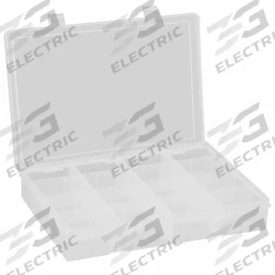 DURHAM MFG Compartment Box: 9 in x 13 1/8 in x 2 3/8 in, Clear, 16 Compartments - Small Parts Compartmented Boxes with Fixed Dividers