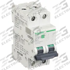 SCHNEIDER IEC Supplementary Protector: 6 A Amps, 500V DC, 5kA at 250V DC, Screw Clamp, C60H-DC, C (MPN M9U21206). Key specifications — Terminal Connection: Screw Clamp; AC Voltage Rating: Not Rated; Curve Type: C; DC Voltage Rating: 500V DC; Max. AIR Rating: 5kA at 250V DC; Series: C60H-DC; Brand: SCHNEIDER.