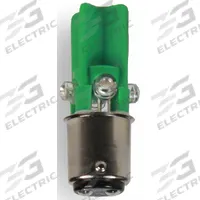 EDWARDS SIGNALING Compact LED Bulb: LED, Double Contact Bayonet (BA15d), (T) Tubular, T3-1/4, Green (MPN 270LEDG24V). Key specifications — Light Color: Green; Voltage: 24 V AC/DC; Brand: EDWARDS SIGNALING; Bulb Shape: T3-1/4.
