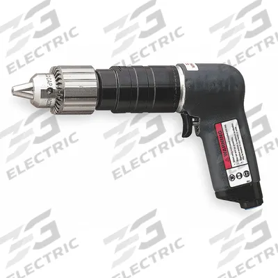 INGERSOLL RAND Air-Powered Drill: 3/8 in Chuck, Heavy Duty, 1,400 RPM, 0.75 hp - Pistol-Grip Air-Powered Drills