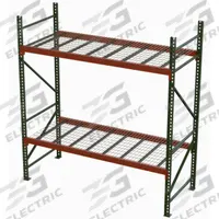 HUSKY RACK & WIRE Pallet Rack Starter Unit: 102 in x 42 in x 8 ft, 16 ga Beams, 14 ga Uprights (MPN 184209635096DS). Key specifications — Material: Steel; Color: Green/Orange; Finish: Polyurethane (Rack); Galvanized (Deck); Brand: HUSKY RACK & WIRE.
