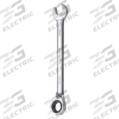 WESTWARD Combination Wrench: Alloy Steel, Chrome, 25 mm Head Size, 13 in Overall Lg - Metric 12-Point Ratcheting Combination Wrenches