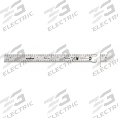 WESTWARD Pocket Rule: 4KU97, 6 in / 152.4 mm, 0.02 in Thick, 1/64 in/1 mm, Chrome - Steel Rulers