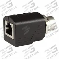 FINECABLES Adapter: M12 Female Straight x RJ45, Nickel Plated Brass, IP67, M12 Female Straight, RJ45 (MPN ASITPA-4512FD-S). Key specifications — Housing Material: Nickel Plated Brass; IP Rating: IP67; RJ45 Connector Type: M12 To RJ45 Adapter.