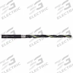 CHAINFLEX Control Cable: 14 AWG, 4 Conductors, Order by the Foot, PVC Jacket, 300 V (MPN CF881-25-04). Key specifications — Conductor Material: Copper; Conductor Configuration: Single; Minimum Bend Radius Factor - Fixed: 7 x OD; Minimum Bend Radius Factor - Flexible: 10 x OD; Includes Ground: Yes; Minimum Bend Radius Factor - E-Chain: 12.5 x OD; Resistance Properties: Oil and Grease Resistant; Standards: CEI 20-35.