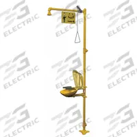 BRADLEY Shower with Eyewash: Floor Mnt, Covered, Plastic Bowl, Galvanized Steel Pipe, Barrier Free (MPN S19314PDCFW). Key specifications — Brand: BRADLEY.