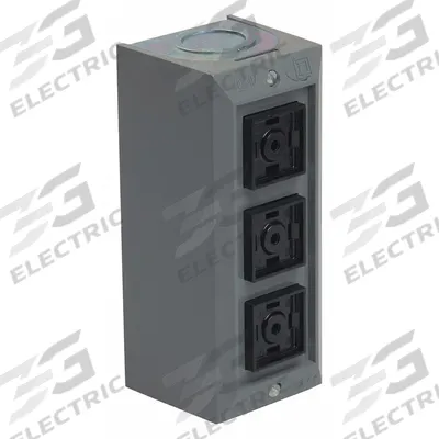 SQUARE D Control Station: (3) Push Buttons, 0 Pilot Lights, 3NO/3NC - Push-Button Control Stations