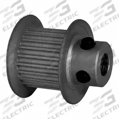 DAYTON Timing Pulley: Modified Curvilinear, Fixed, For GT Timing Belt Section, For 9 mm Belt Wd (MPN 22-2P09M6FA4). Key specifications — Brand: DAYTON; Finish: Clear Anodized; For Belt Series: Powerhouse®.