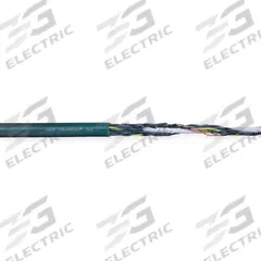 CHAINFLEX Control Cable: 18 AWG, 42 Conductors, 25 ft, PVC Jacket, 600 V (MPN CF5-07-42-25). Key specifications — Conductor Material: Copper; Conductor Configuration: Single; Minimum Bend Radius Factor - Fixed: 4 x OD; Minimum Bend Radius Factor - Flexible: 5 x OD; Includes Ground: Yes; Minimum Bend Radius Factor - E-Chain: 6.8 x OD; Resistance Properties: Heat Resistant; Standards: CE.