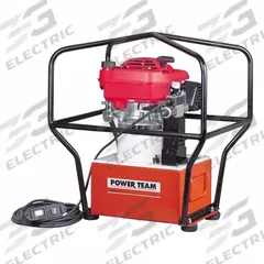 POWER TEAM Gas Powered Hydraulic Pump: 5 1/2 hp, 10,000 psi, 5.63 gal Reservoir, 4-Way Valve (MPN PG1204). Key specifications — attr1308441: Hold; attr1308444: 4-Way; attr1308445: Double Acting.